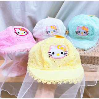 Mũ/ Nón cho bé sơ sinh đẹp có khăn voan che mặt chống bụi cho trẻ đi tiêm phòng an toàn_Mã Kitty