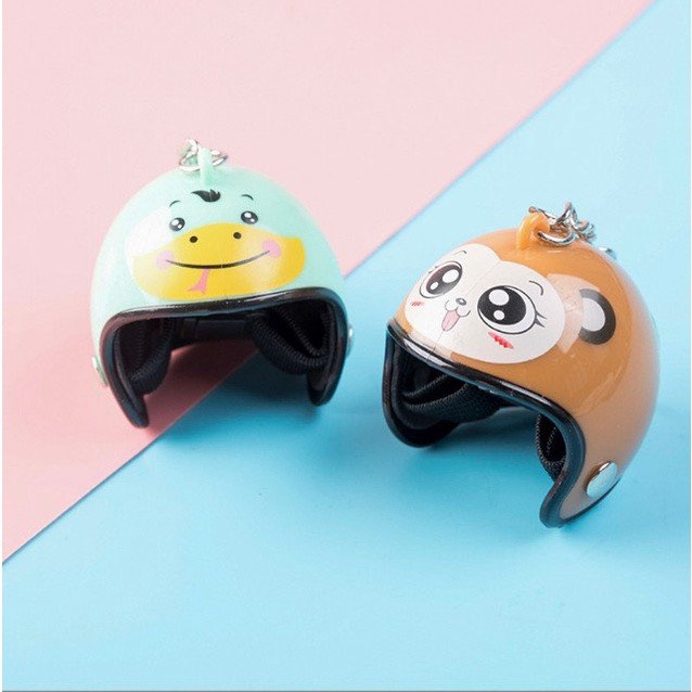 Móc khoá hình nón bảo hiểm dễ thương, móc chìa khoá hình chiếc mũ bảo hiểm đáng yêu cute