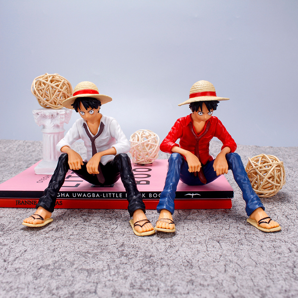 Mô Hình Luffy Mặc Áo Sơ Mi Trắng, Đỏ, Nhân Vật OnePiece Truyện Tranh Đảo Hải Tặc, Cao 12cm - Mô Hình Trang Trí