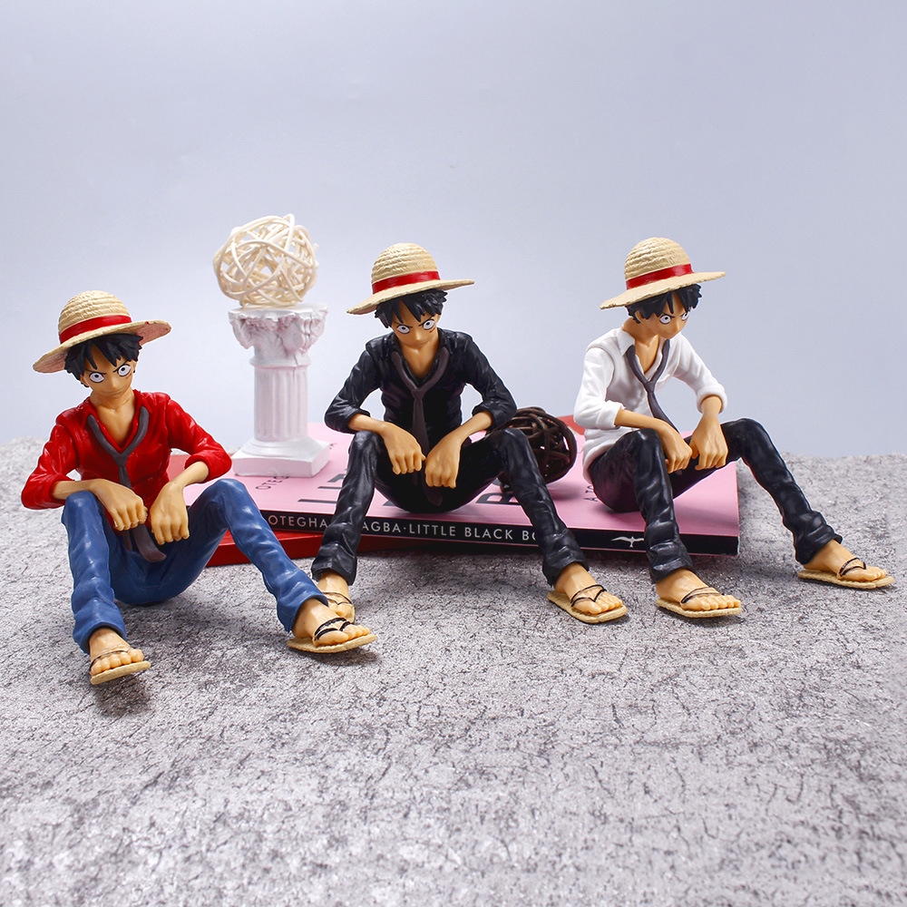 Mô Hình Luffy Mặc Áo Sơ Mi Trắng, Đỏ, Nhân Vật OnePiece Truyện Tranh Đảo Hải Tặc, Cao 12cm - Mô Hình Trang Trí