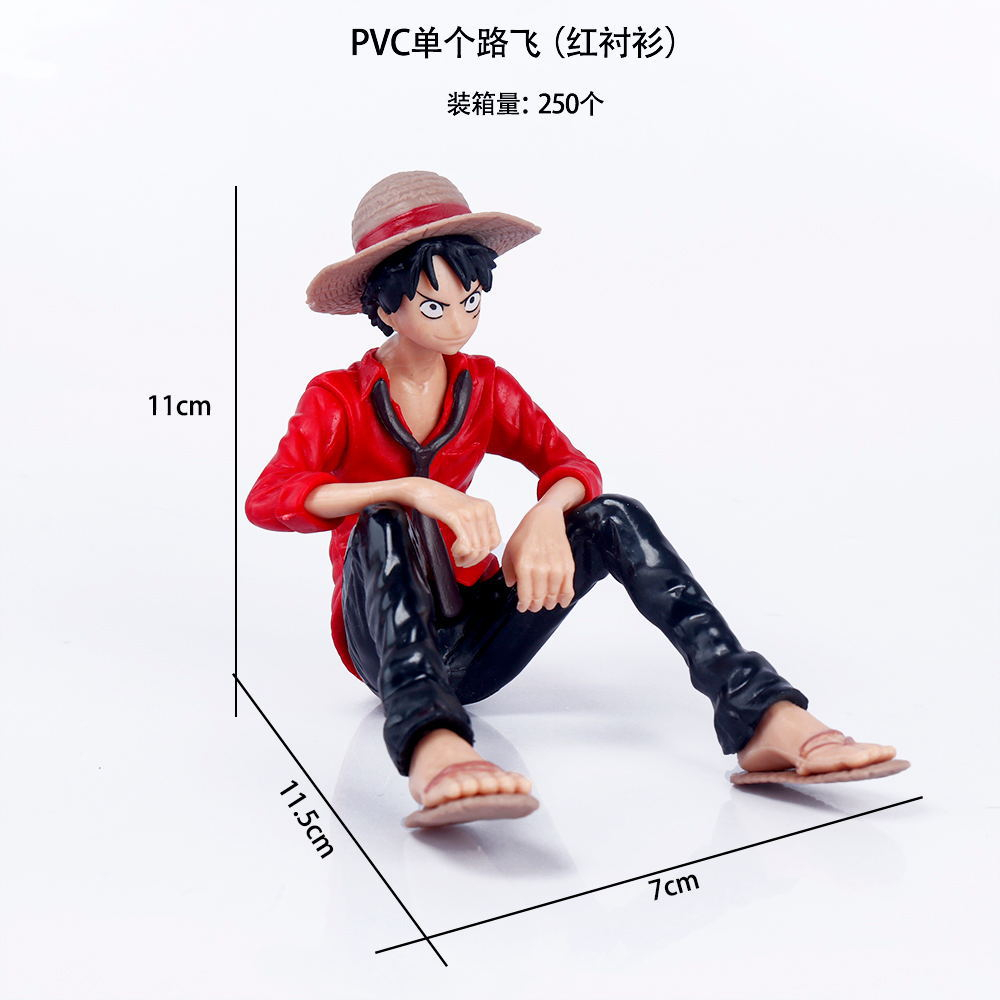 Mô Hình Luffy Mặc Áo Sơ Mi Trắng, Đỏ, Nhân Vật OnePiece Truyện Tranh Đảo Hải Tặc, Cao 12cm - Mô Hình Trang Trí