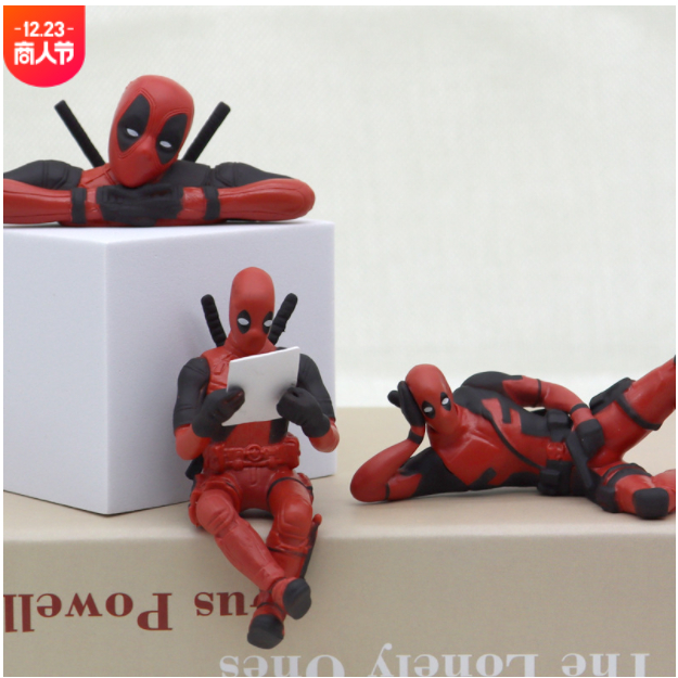 Mô Hình Nhân Vật Dead Pool 3 Tư Thế Khác Nhau, Mô Hình Marvel, Trang Trí Phòng Làm Việc, Góc Học Tập