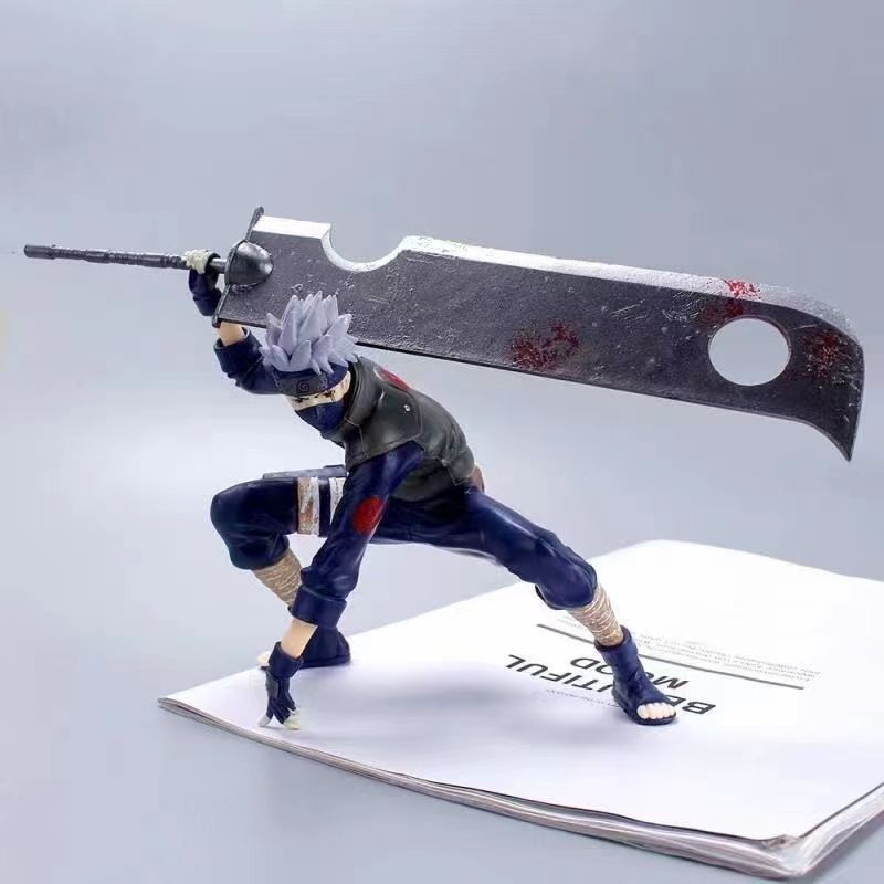 Mô Hình Nhân Vật Kakashi, Trong Bộ Truyên Tranh Naruto, KaKashi Cầm Đao Cao 15cm - Tượng Figure Naruto