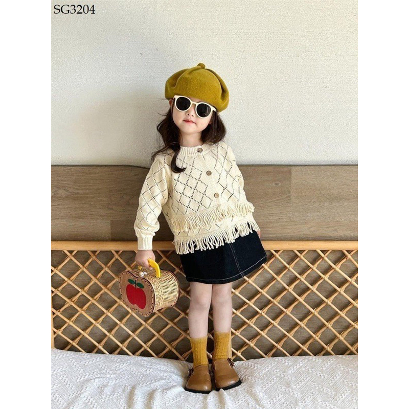 ÁO LEN  DỆT KIM + CHÂN VÁY JEAN CHO BÉ