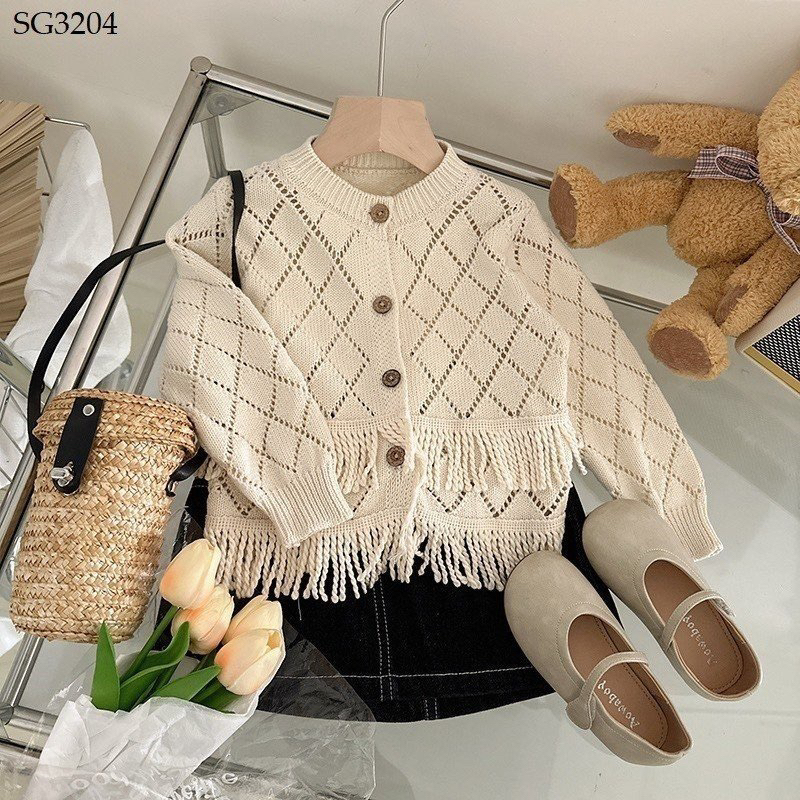 ÁO LEN  DỆT KIM + CHÂN VÁY JEAN CHO BÉ