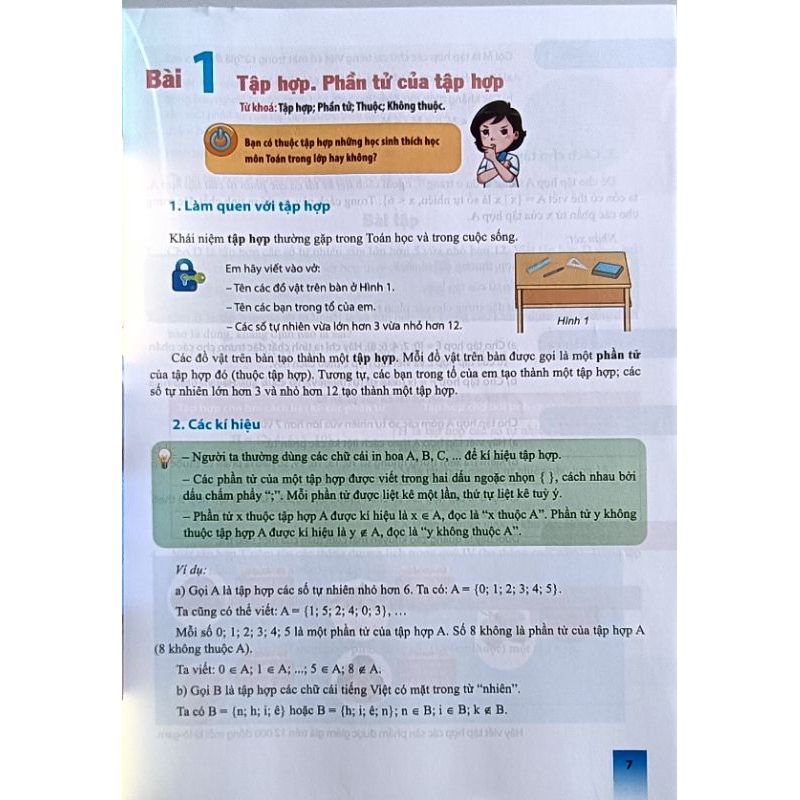 Toán lớp 6 Tập 1 +Bìa bao