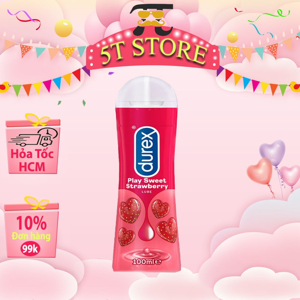 Gel Bôi Trơn Durex Play Sweet Strawberry - Hương Dâu Tình Yêu Ngọt Ngào - Tuýt 100ml