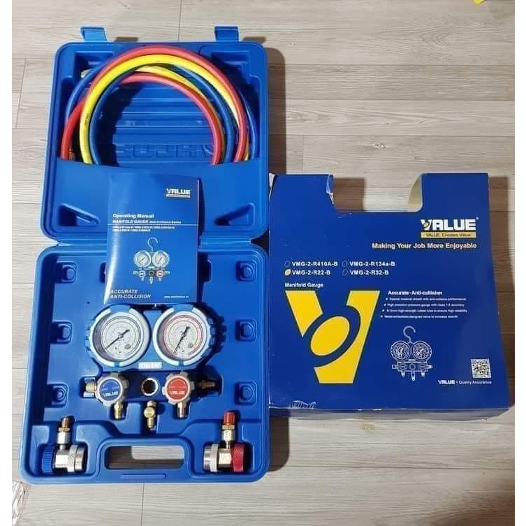 Bộ Đồng hồ nạp gas lạnh R22 Value chính hãng- BỘ ĐỒNG HỒ NẠP GA ĐIỀU HÒA VALUE