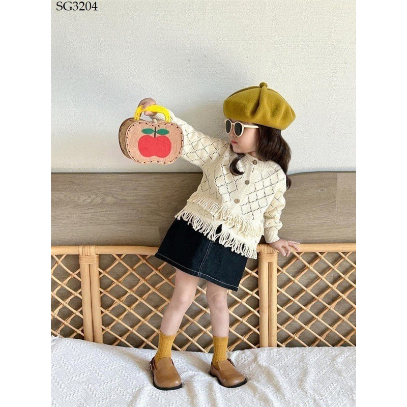 ÁO LEN  DỆT KIM + CHÂN VÁY JEAN CHO BÉ