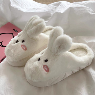 Dép giày thỏ lông mùa đông thời trang 2 kiểu dép và giày trendy độn đế 3,5cm