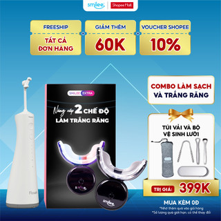 Combo máy tăm nước 360 độ Flossie và bộ kit làm trắng răng Smilee Extra