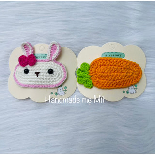 Kẹp tóc bằng len handmade thỏ và cà rốt