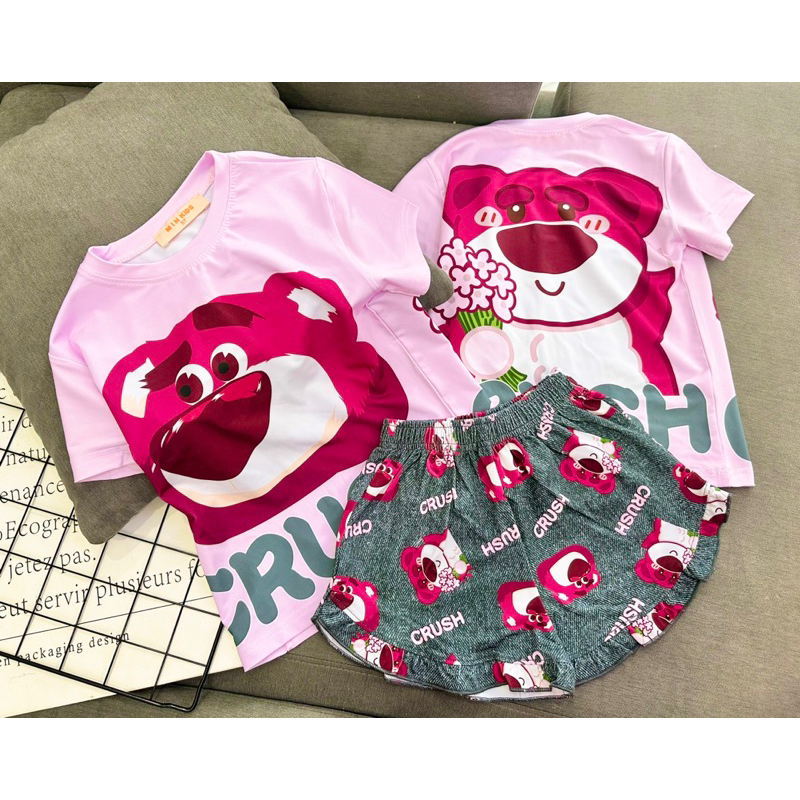 22-40kg | Bộ sọt bé gái quần bèo giả jean, thun lạnh 1