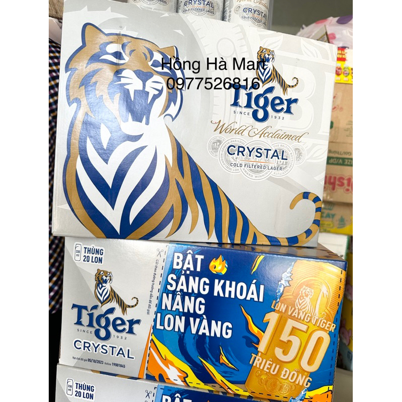 Thùng 20 lon bia Tiger Crystal 330ml/lon