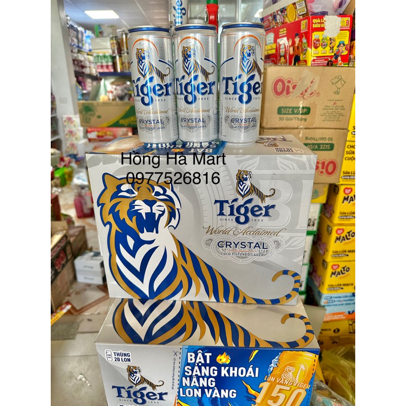 Thùng 20 lon bia Tiger Crystal 330ml/lon