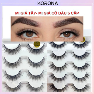 Mi giả tây 5 cặp tái sử dụng nhiều lần, chuyên dùng cho cô dâu, makeup chuyên nghiệp, tone tây