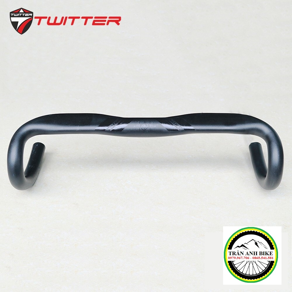 Ghi đông nhôm dẹp xe đạp road TWITTER RETROSPEC 420x31.8mm
