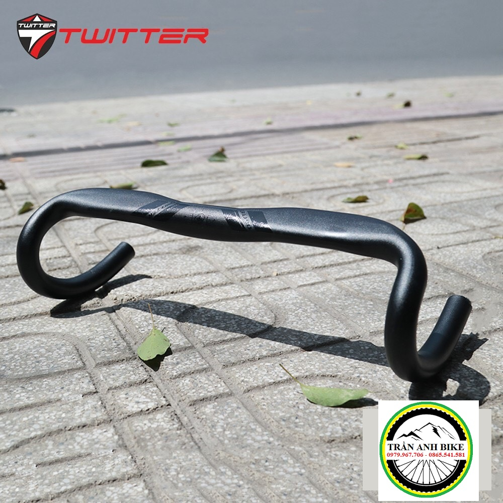 Ghi đông nhôm dẹp xe đạp road TWITTER RETROSPEC 420x31.8mm