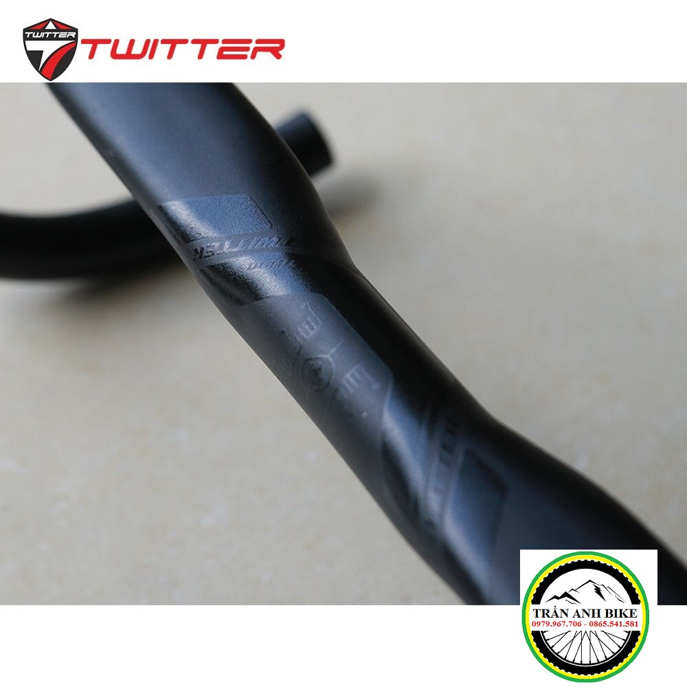 Ghi đông nhôm dẹp xe đạp road TWITTER RETROSPEC 420x31.8mm
