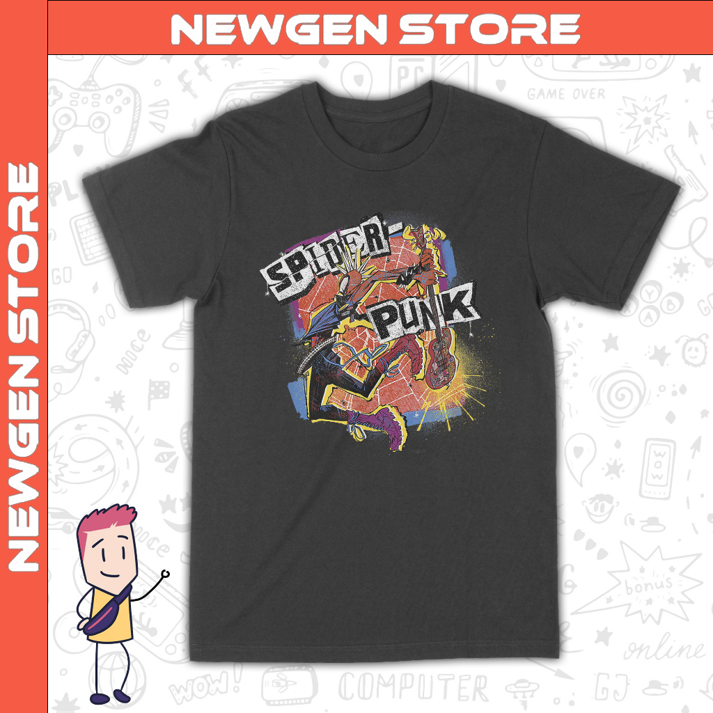 Áo thun Spider-Punk - Across The Spider-Verse, Unisex Cotton 100% 2 màu nam nữ 0288 | NewGen Store