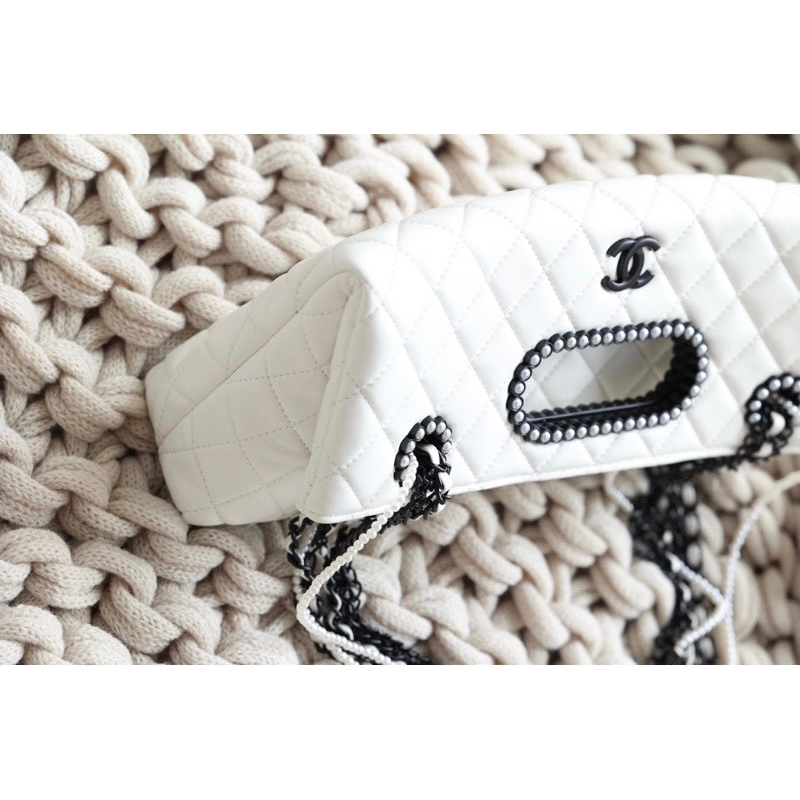 Túi Xách Cha. neo Shop.ping Size 32cm Màu Trắng