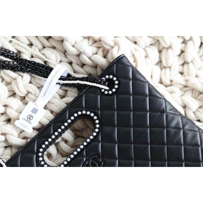 Túi Xách Cha. neo Shop.ping Size 32cm Màu Đen