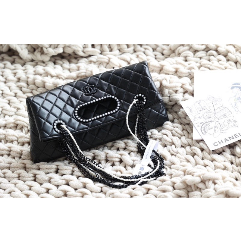 Túi Xách Cha. neo Shop.ping Size 32cm Màu Đen