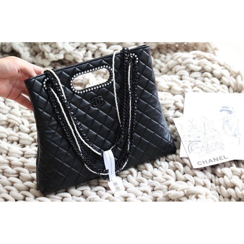 Túi Xách Cha. neo Shop.ping Size 32cm Màu Đen