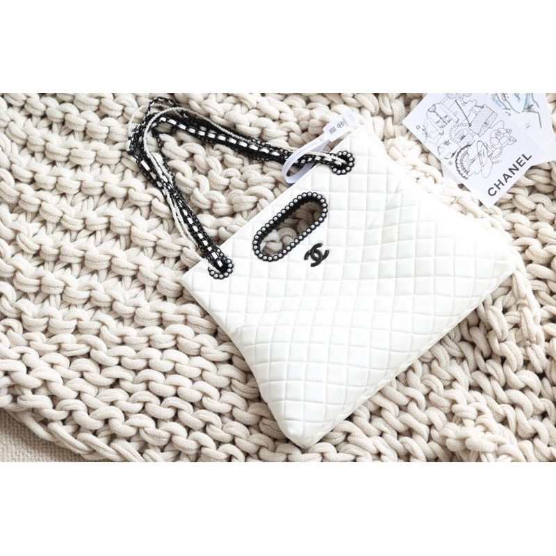 Túi Xách Cha. neo Shop.ping Size 32cm Màu Trắng