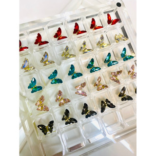 Charm hình bướm pha lê gắn móng-gói 10 con