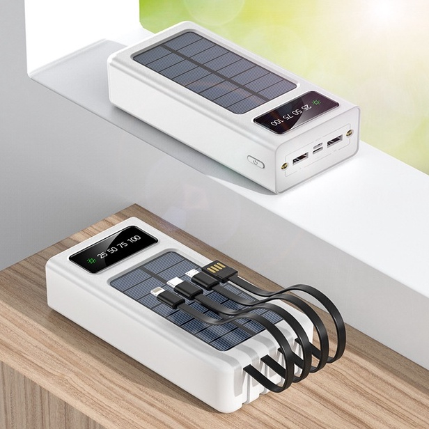 Bộ sạc dự phòngNgân hàng năng lượng mặt trời 150000mAh tích hợp pin ngoài 4 dây đầu ra USB kép ngân hàng điện dự phòng n