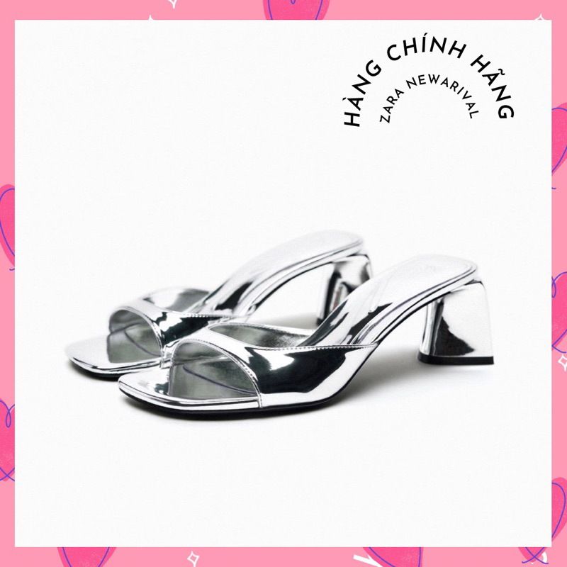 ❤️GUỐC ZA.RA ÁNH KIM LOẠI GÓT THÔ❤️