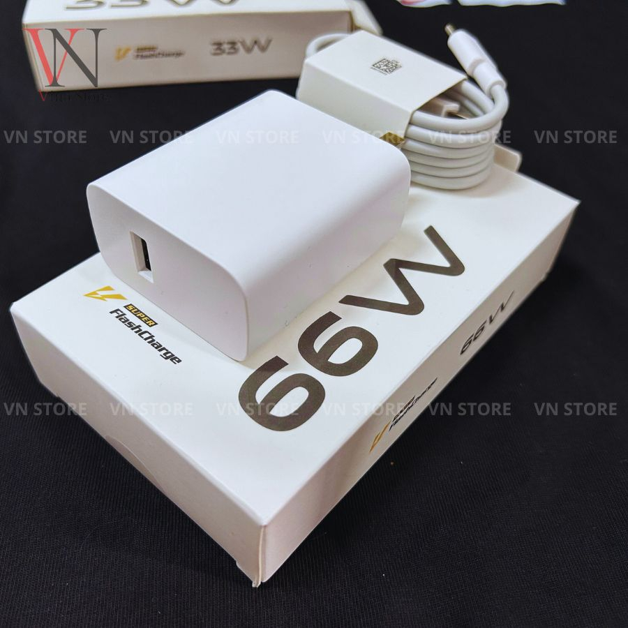 Sạc vivo 66w, sạc nhanh V flash charge không nóng máy dùng cho Vivo V25 Pro/V27/V27e/V25/V25e/Y35/Y55/Y36 và các dòng vi