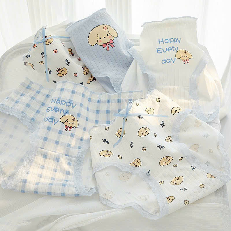 💖Combo 5 Quần Lót Kháng Khuẩn Cho Bé Gái💖Quần Lót Nữ Kẻ Ghi Siêu Xinh