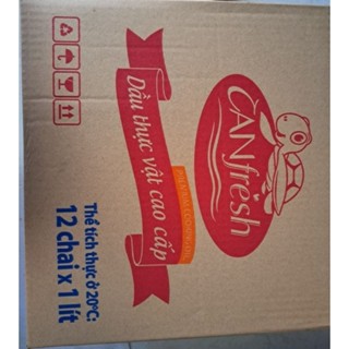 Thùng dầu ăn thực vật cao cấp canfesh 1 Lít ( Thùng 12 chai × 1 lít)
