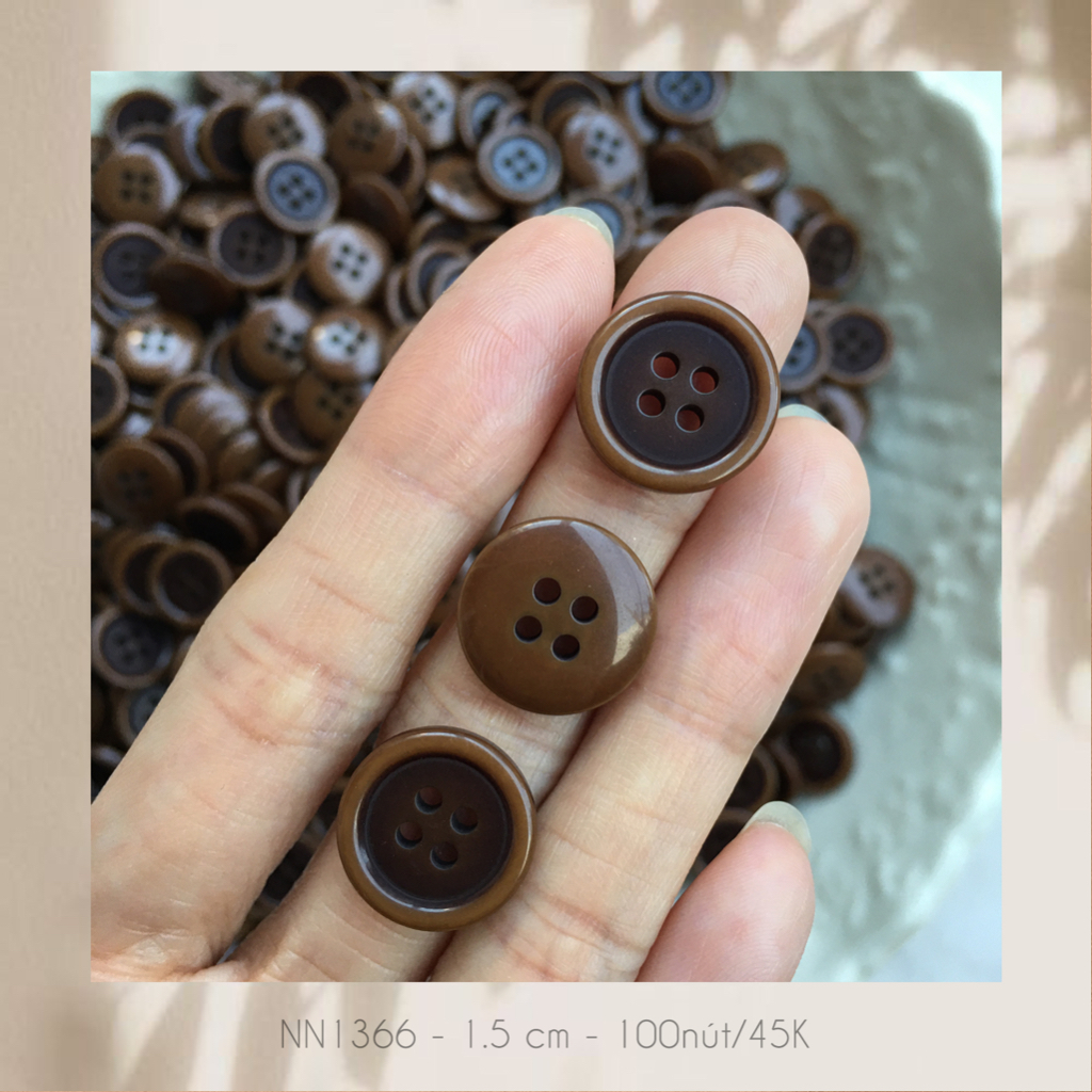 Set 100 nút áo NN1366, size 1.5cm