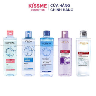 Nước Tẩy Trang L'Oreal Micellar Water 3-in-1 size 400ml loreal xanh hồng dầu (NHẬP KHẨU CHÍNH HÃNG)