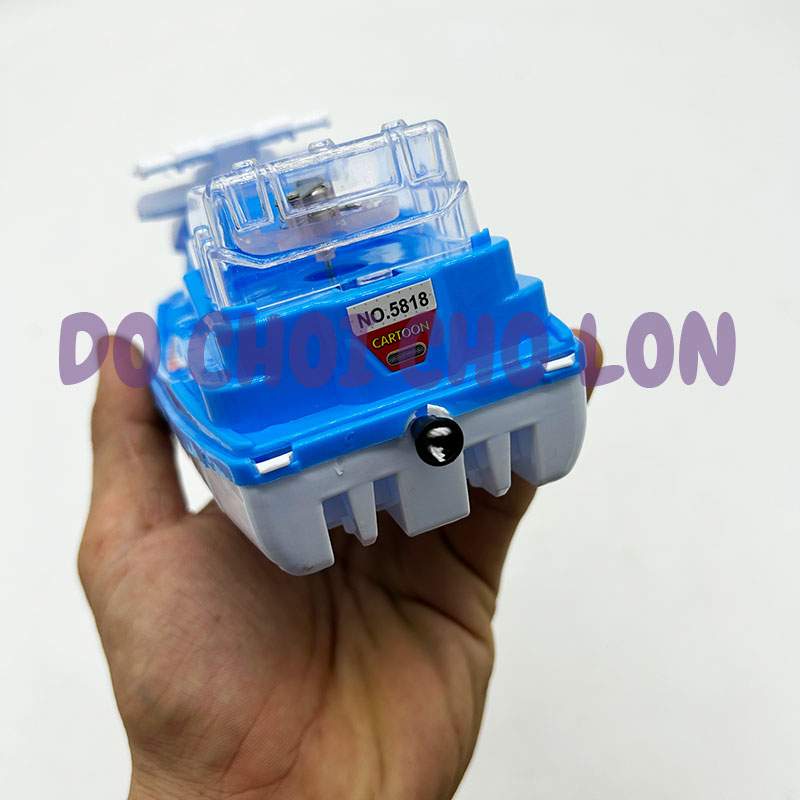 Đồ chơi mô hình tàu thuyền cano rút dây đèn bằng nhựa chạy dây cót 5818-1