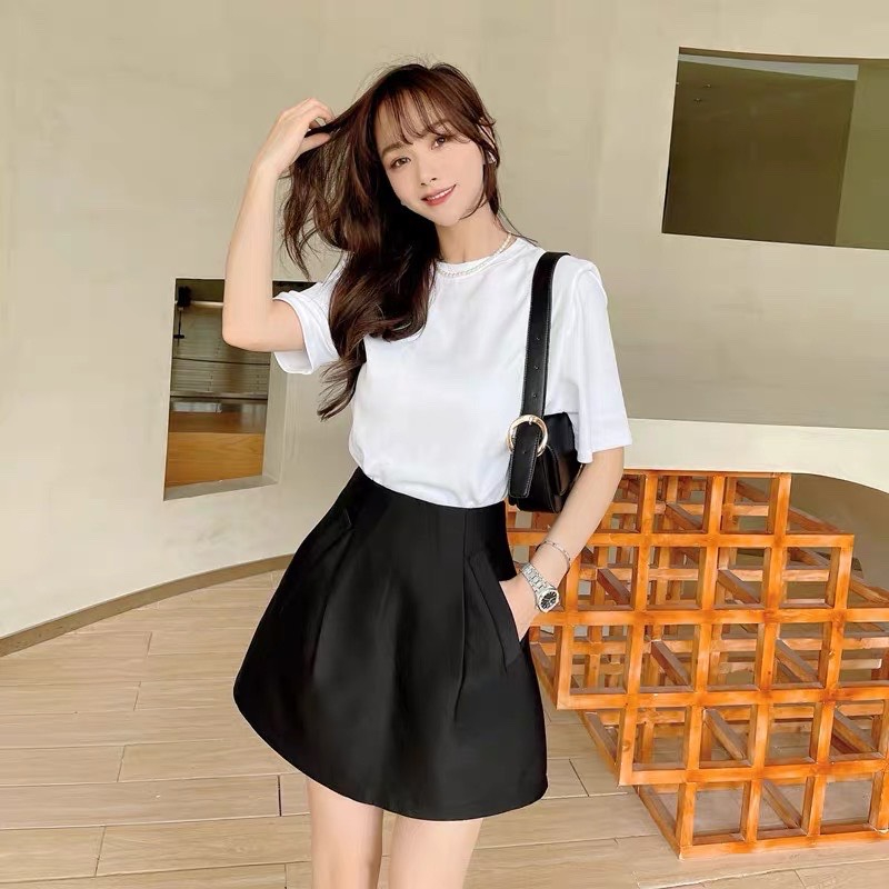 Chân Váy Dáng Chữ A chất liệu Tafta Cao Cấp  Xoè Phồng 40-70Kg có bigsize Váy Ngắn Kèm Túi Thật Hai Bên