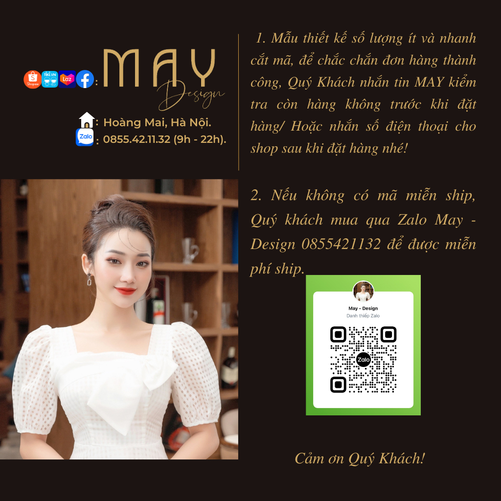 Đầm Thiết Kế MAY V317 Chất Liệu Tơ Nến - Váy Thiết Kế Thanh Lịch Chuẩn MAY