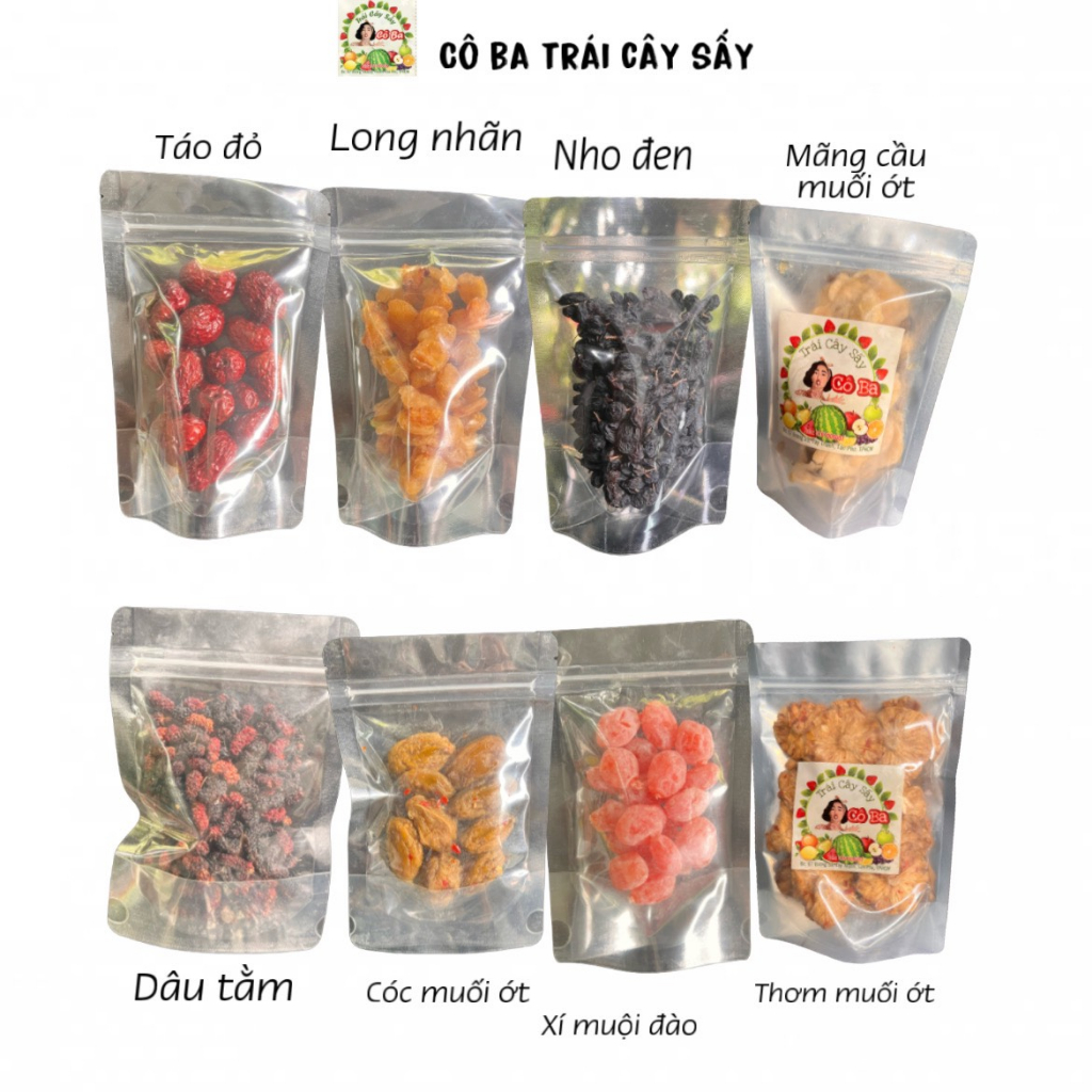 Ô mai xí muội Trái cây sấy combo ăn vặt SHOP TRÁI CÂY SẤY CÔ BA