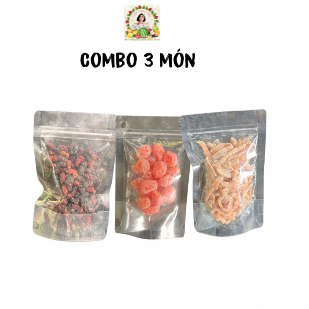 Ô mai xí muội Trái cây sấy combo ăn vặt SHOP TRÁI CÂY SẤY CÔ BA