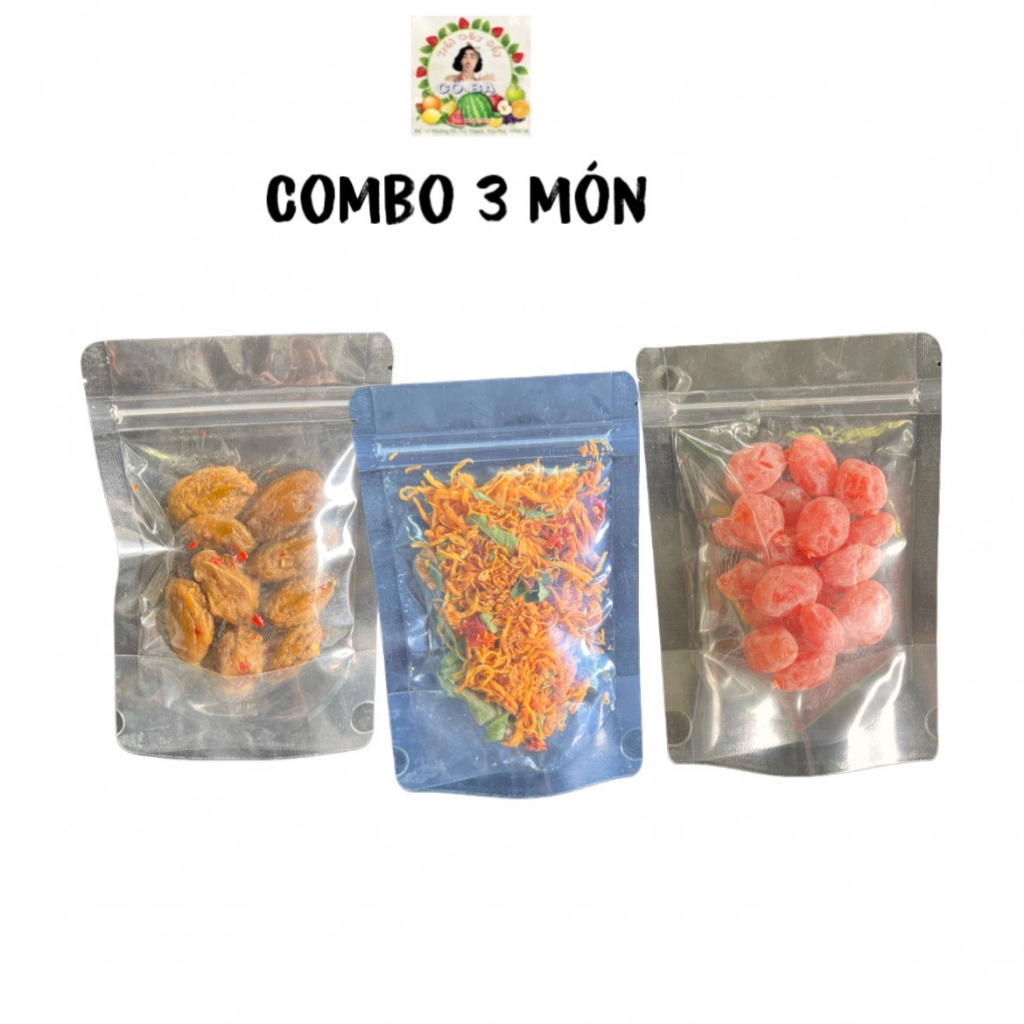 Ô mai xí muội Trái cây sấy combo ăn vặt SHOP TRÁI CÂY SẤY CÔ BA