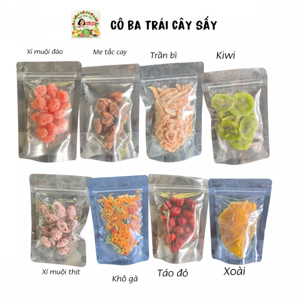 Ô mai xí muội Trái cây sấy combo ăn vặt SHOP TRÁI CÂY SẤY CÔ BA