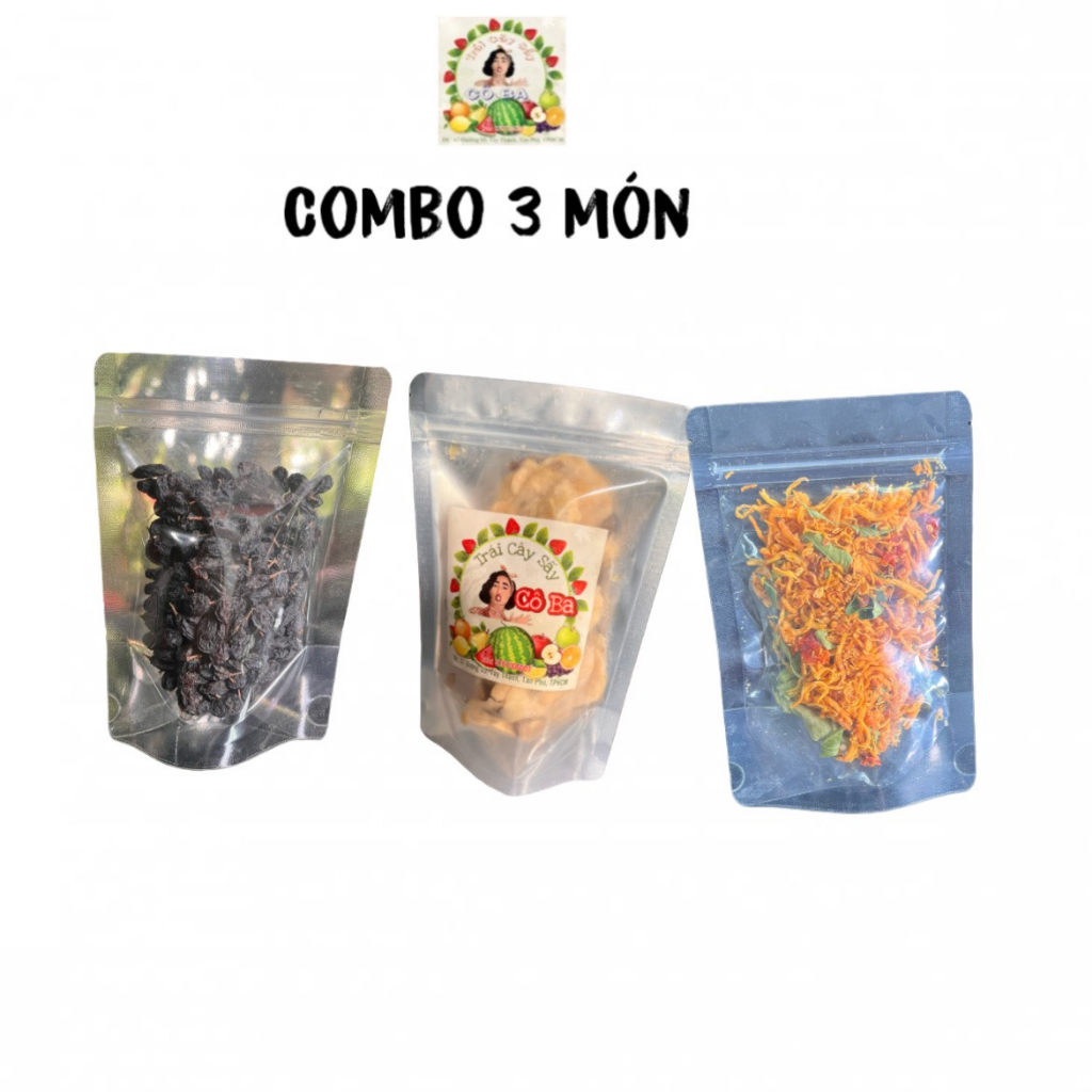 Ô mai xí muội Trái cây sấy combo ăn vặt SHOP TRÁI CÂY SẤY CÔ BA