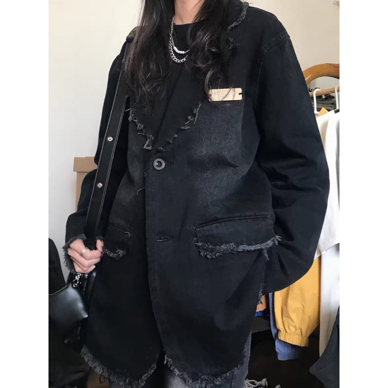 TKLIHN Áo vest JEANS áo khoác BLAZER Ulzzang phong cách UNISEX jeans rách cá tính ĐỘC LẠ hot FASHIONITA 2023