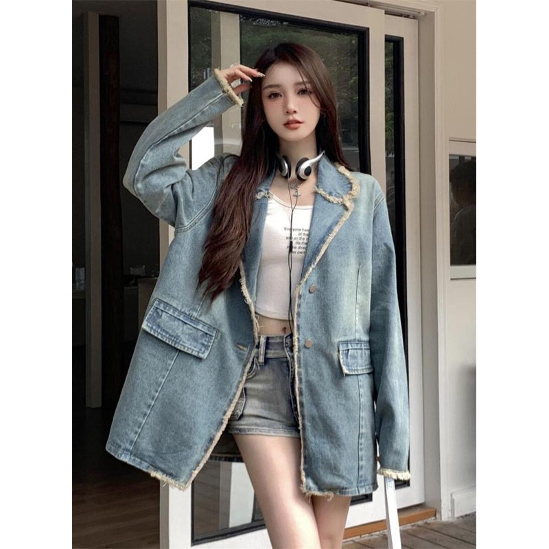 TKLIHN Áo vest JEANS áo khoác BLAZER Ulzzang phong cách UNISEX jeans rách cá tính ĐỘC LẠ hot FASHIONITA 2023