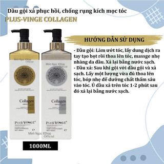 Vinge plus collagen - dầu gội xả phục hồi, chống rụng kích mọc tóc - vinge plus collagen 1000ml