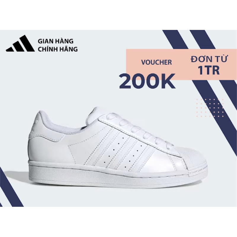 Giày Adidas Superstar  White Full Trắng ‘ H00201 ‘FREE SHIP'
