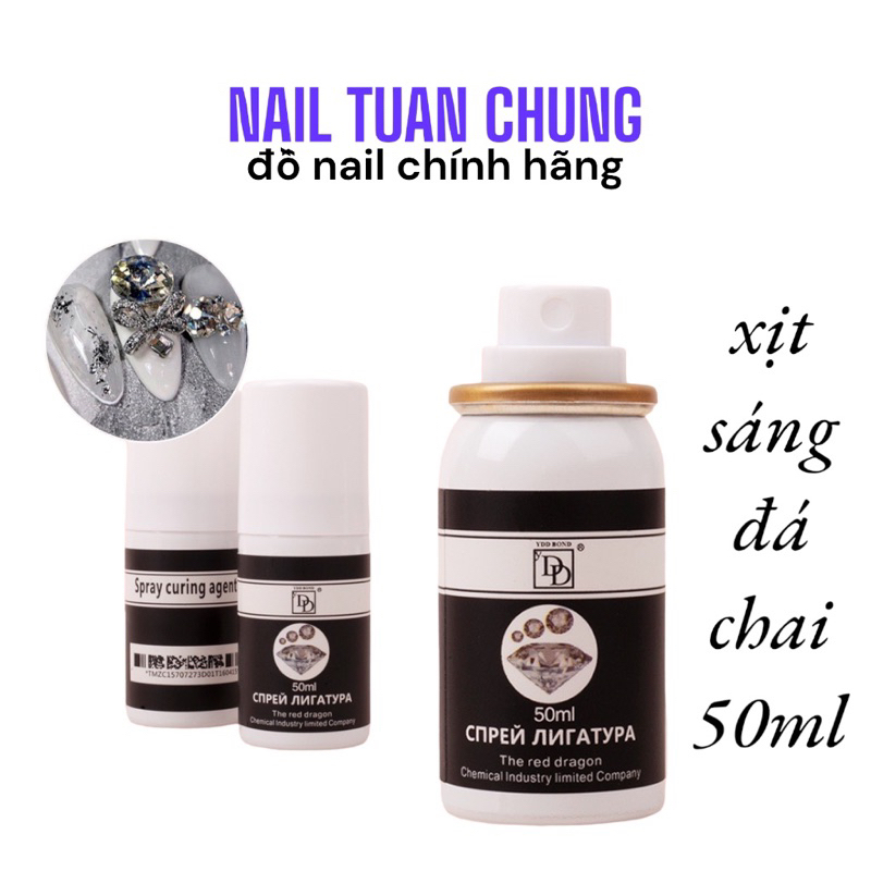 Chai Xịt Sáng Đá , Làm Khô Keo 50ml , 2in1